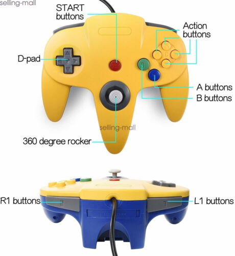 2PCS Classic Wired N64 Controller Gamepad Joystick for Nintendo 64 Video Game - Picture 45 of 99
