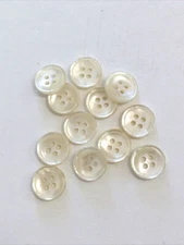 24 Buttons Pearlized Off White Plastic 4-Hole Sew Through Sewing 15 mm #WH71