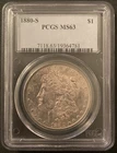 1880 S Morgan Dollar S$1 PCGS MS63