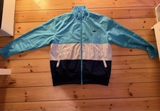 Adidas Originals Vintage Trainingsjacke – Türkis/Weiß/Schwarz – Retro – Größe L