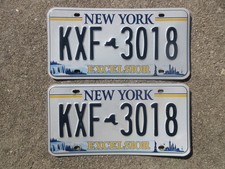 New York License Plate Pair Liberty Excelsior 2021 Set Over 3 Years Old KXF 3018