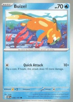 BUIZEL 048/197 COMMON OBSIDIAN FLAMES POKEMON NEAR MINT