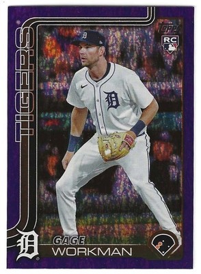 2025 Topps Update GAGE WORKMAN Insert PURPLE HOLO FOIL Parallel Card RC #/250