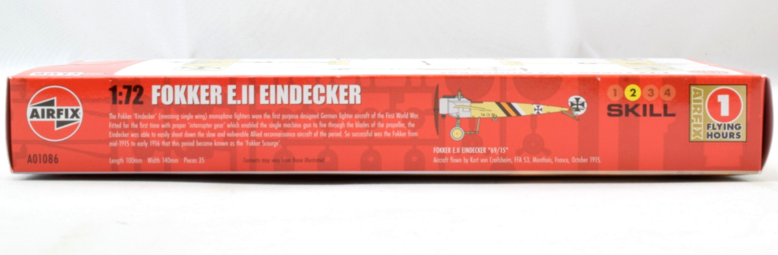 Airfix Fokker E.II Eindecker 1:72 Scale Plastic Model Airplane Kit A01086