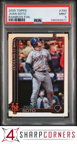 2025 TOPPS RAINBOW FOIL #700 JUAN SOTO POP 3 PSA 9