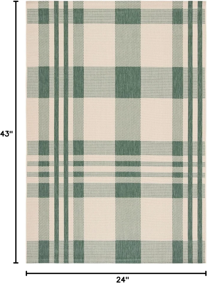 SAFAVIEH Courtyard Collection 2' x 3'7" x (Rectangular), Green/Beige - Image 2 of 4