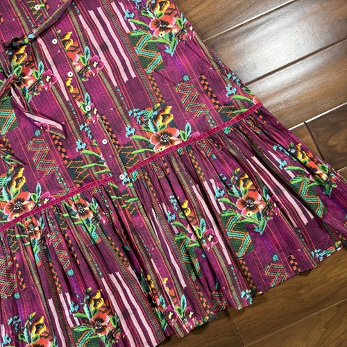 Ro’s Garden Women's Size XS Flirty Tie Belt Midi Dress Campeche Purple Floral - Picture 3 of 12