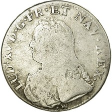 France, Louis XV, Ecu, Écu aux branches d'olivier, 1735, La Rochelle, Argent