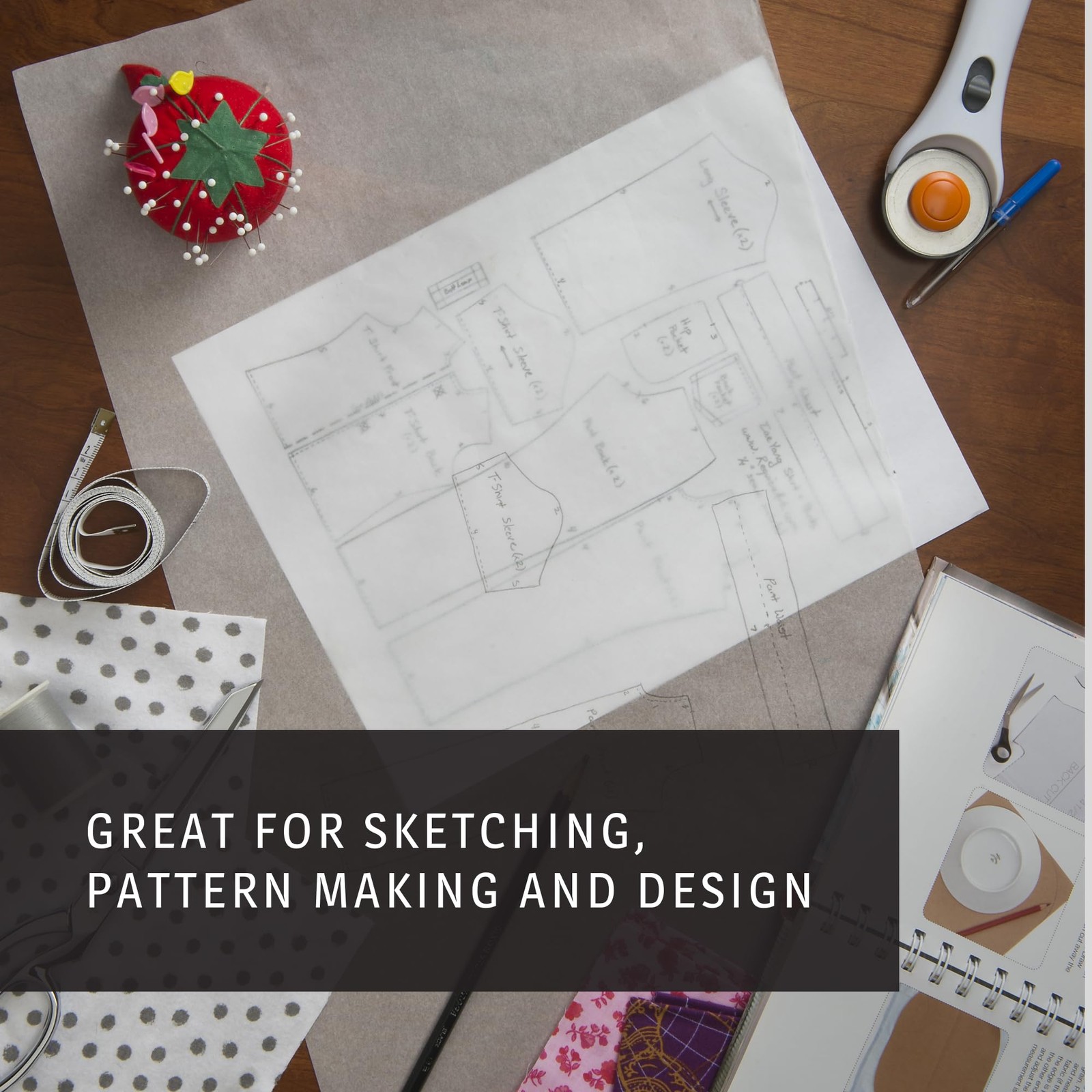 Bienfang Sketching & Tracing Paper Roll, White, 12" x 50 Yds - Art & Craft