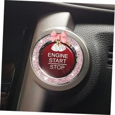 Bling Diamond Car Engine Start Stop Button Decoration Ring - Bling Ring Pink