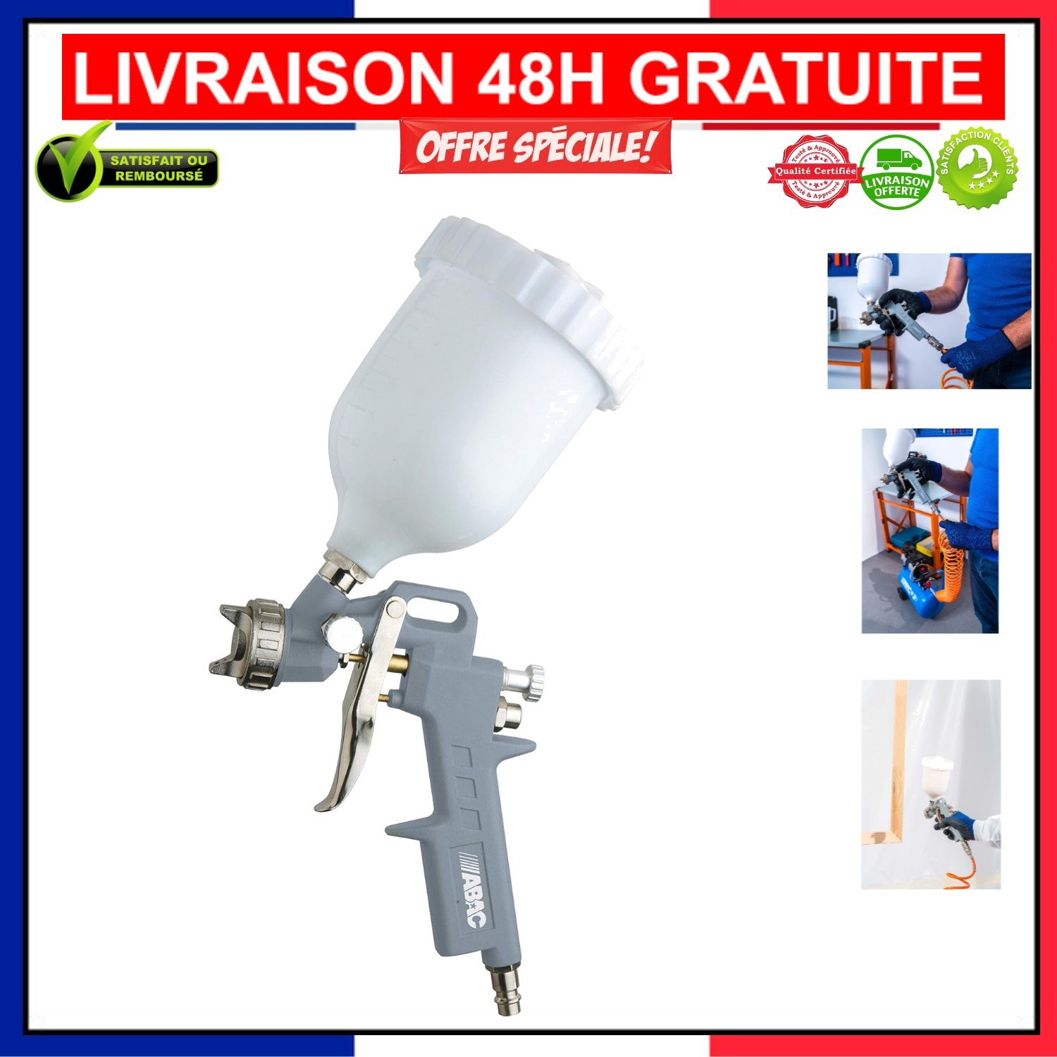 Pistolet à peinture ABAC G-540F : fini les traces de pinceau sur vos supports