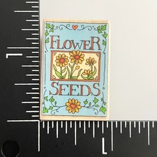 Hero Arts Seed Packet Hearts Daisy Flowers Ivy A973 Wood Mounted Rubber Stamp