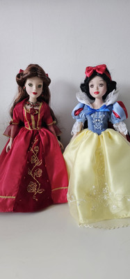 Disney porcelain large keepsake dolls x2, Belle and snow white
