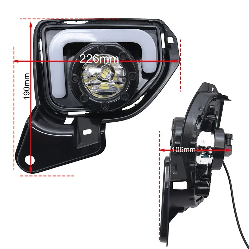 2X Para Toyota Hiace 2014-2018 Luz de circulación diurna Luz de señal de giro antiniebla de conducción Foto 3 de 4