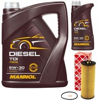 MotoröL Set Mannol 5W-30 API SN/CH-4 6 Liter + ÖLfilter FüR Audi A4 Avant 2.5