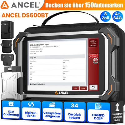 ANCEL DS600 BT Profi Diagnosegerät OBD2 ALLE System 35 Reset ECU Coding Scanner