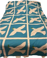 Vintage Handmade Dove Of Peace Appliqué Quil...