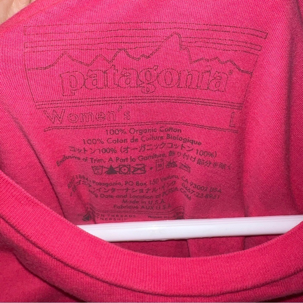 Patagonia Women's Pataloha Hot Pink Logo Organic Cotton Tee Size Large thumbnail 6