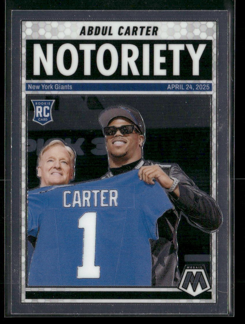 2025 Panini Mosaic #14 Abdul Carter Notoriety New York Giants