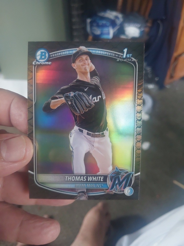 2025 Bowman Thomas White Chrome Reptilian Refractor 1st #BCP-69 Marlins