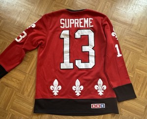 Supreme 13AW Fleur De Li Hockey Top レッド Rare! Supreme Fleur de Lis Hockey Jersey Size Large Red