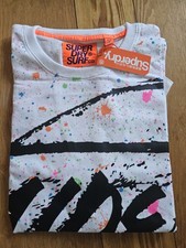 Image of Superdry crew, short sleeve paint splat t shirt 2xl new