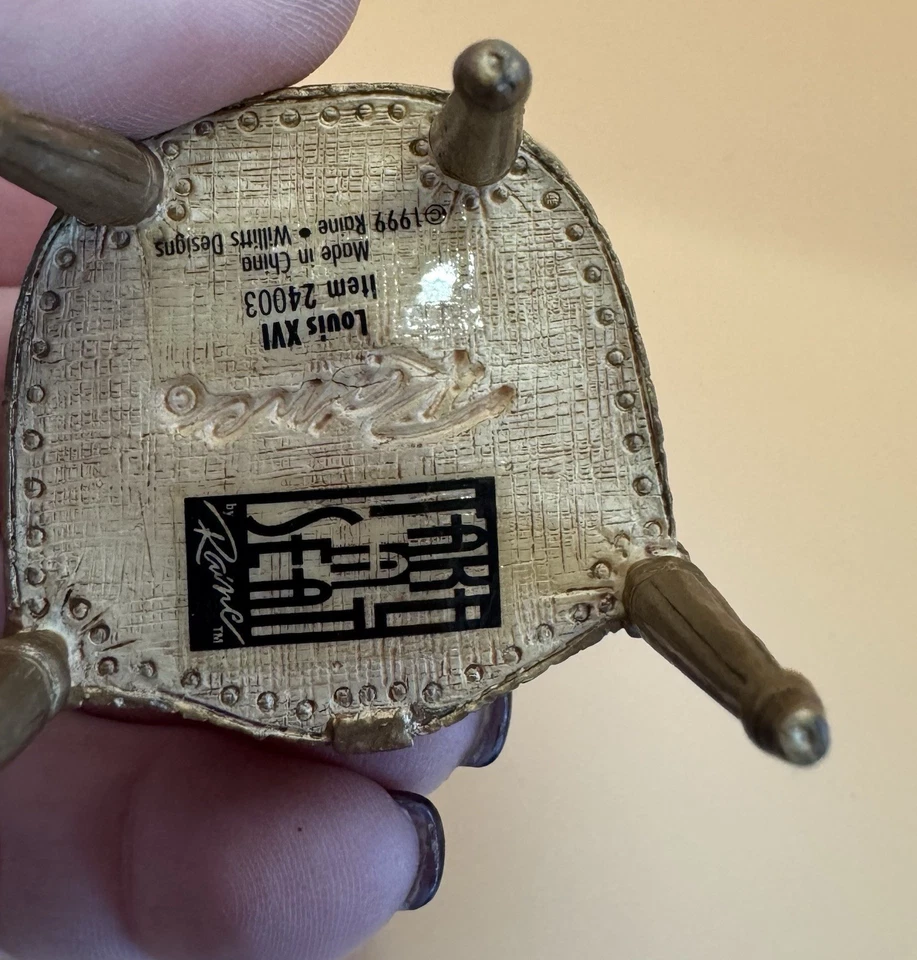 Reutter Miniatures Louis XV Chair 1999 Dollhouse Furniture 1:12 Scale Item 24003 - Image 3 of 3