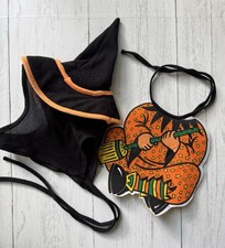Baby Infant Costume Lil Witch Bonnet Bib SUPER CUTE