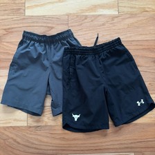 Lot of 2 UNDER ARMOUR DSG Boys Size Medium Loose Black Grey Shorts