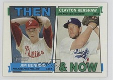 2016 Topps Heritage Then and Now Clayton Kershaw Jim Bunning #TAN-BK HOF 4k8