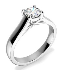 1.30 Ct Round Cut Lab-Created VVS1 Diamond Engagement Ring 14K White Gold Plated