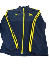 Adidas Michigan Full Zip Fleece Men  s Size Small 3 stripes 691