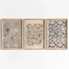 Vintage Botanical Wall Art Decor Antique Floral Canvas Wall Art Neutral Flower P