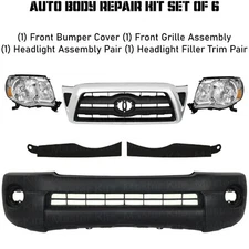 Front Bumper Cover Fascia & Grille Assembly Kit For 2005-2011 Toyota Tacoma