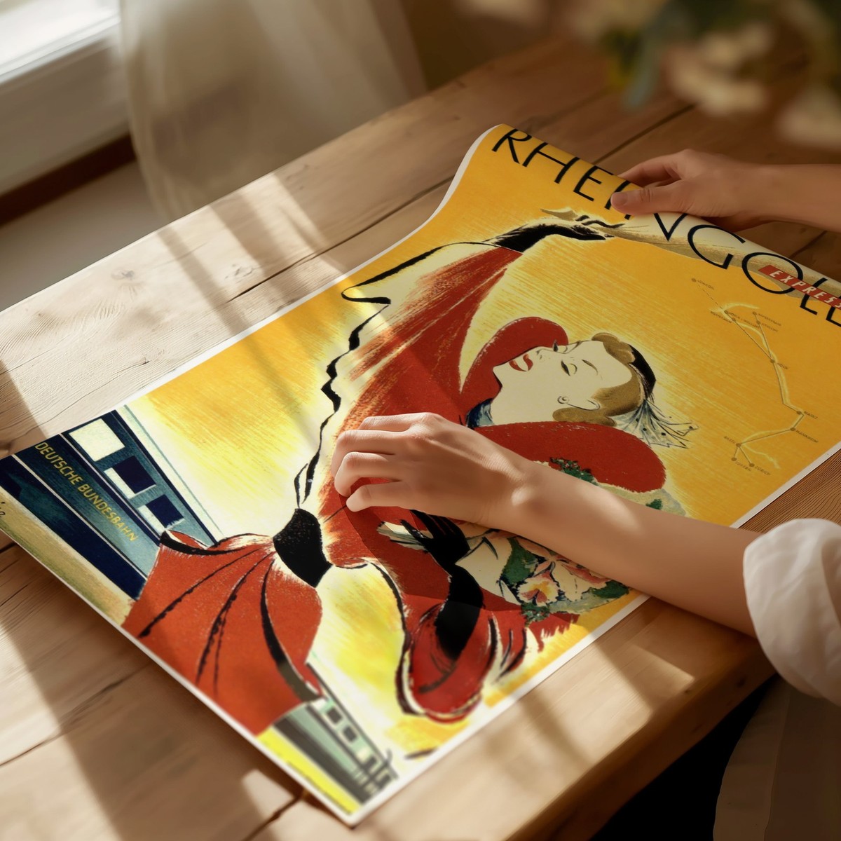 Vintage Travel Poster Wall Art - Rheingold Express Decor Home