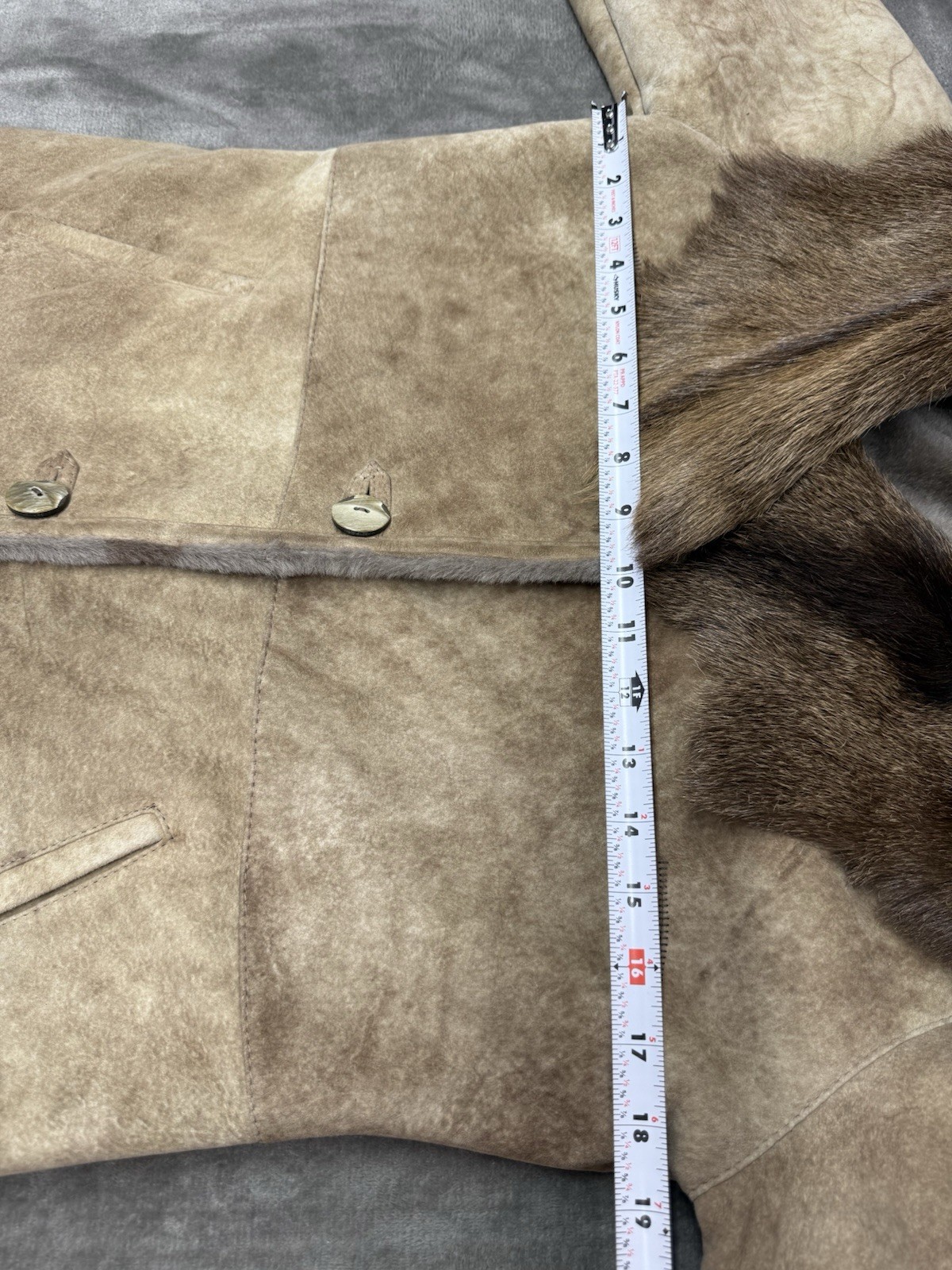 Faracci Shearling Coat Brown Suede Sheepskin Fur … - image 12