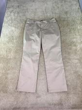 Lee Wrinkle Free Relaxed Fit Straight Leg Pant Size 12 Beige Womens 34x29 E711