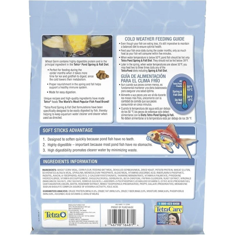 Germen de trigo palitos de peces alimentación de invierno alta digestibilidad agua fría alimento para peces EE. UU. Foto 3 de 4