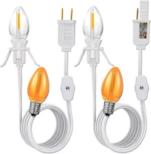 Clip in Light Cord,Accessory Cord with Light Bulb,Candelabra-Base E12 Socket ...