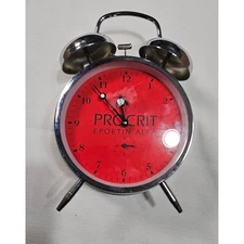 Vtg Procrit Epoetin Alfa Alarm Clock Advertising Double Bell Chrome Twin Bell