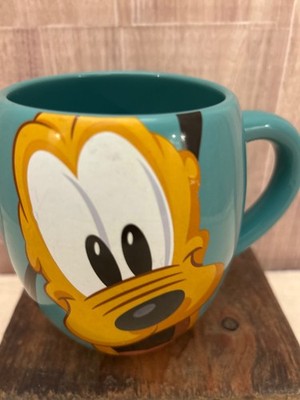 Disney Parks Pluto Graphic Woof! Mug/ Cup Teal Green 20 Oz  - Mint Condition