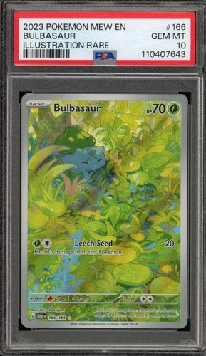 Pokemon Bulbasaur 151 MEW EN Illustration Rare #166 PSA 10 Gem Mint