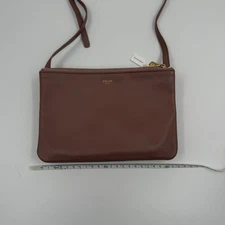 Authentic Céline Trio Brown Leather Shoulder Crossbody Bag 091002