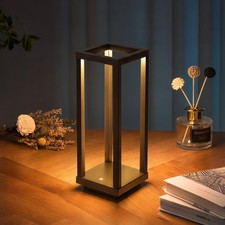 Cordless Waterproof Table Lamps, Black Outdoor Rechargeable 4000mAh Battery O...