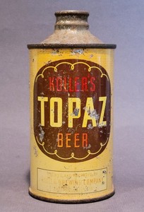 1940'S KOLLER'S TOPAZ CONE TOP BEER CAN WISCONSIN