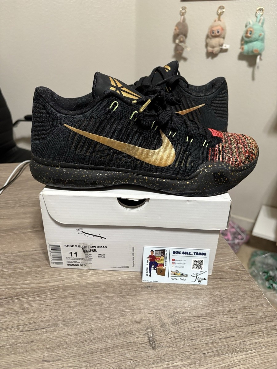 Size 11 - TRIED ON Nike Kobe 10 Elite Low Christmas Sneakers Black