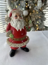 Vintage Kreiss And Company Speghetti Santa Candleholder 7” Tall