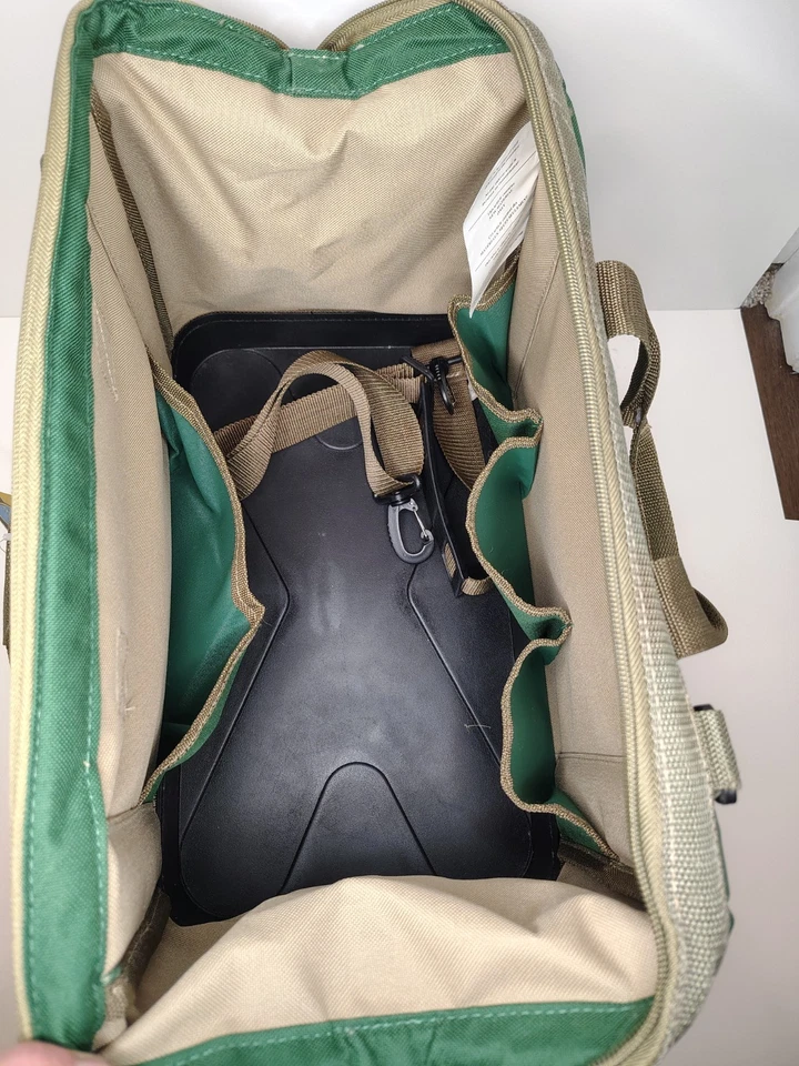 Bolsa de herramientas boca abierta Stanley 16 pulgadas fondo duro verde NUEVO con etiquetas Foto 4 de 4