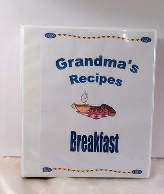 BREAKFAST Cookbook Binder GRANDMAS RECIPES 40 Pgs 1970s-2000s 
