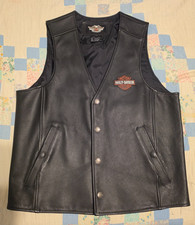 Genuine Harley Davidson Men's Leather Vest - Large